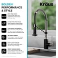 thumbnail image 4 of Kraus KPF-1610SFSMB Robinet de Cuisine Commercial Bolden de 18 Po Sans Taches avec Tête de Jet à Double Fonction à Abaissement, Tout-en-un - Acier Inoxydable et Fini Noir Mat, 4 of 11