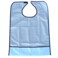 thumbnail image 2 of lionlar Waterproof Bib Adult Mealtime Cloth Protector Disability Aid Apron blue grid, 2 of 5