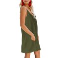 thumbnail image 4 of Fridja Robe Courte Sans Manches à Bretelles Col en V Couleur Unie pour Femme, 4 of 7