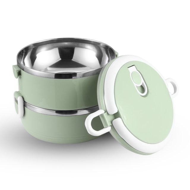 Amdohai S-0530 Boîte à Lunch Bento Portable à Double Couche en Acier Inoxydable Isolée