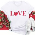 thumbnail image 1 of Meichang T-Shirts pour Femmes Hauts de la Saint-Valentin Imprimé Cœur Mignon T-Shirts Manches Courtes Col Rond Blouses de Vacances en Liquidation, 1 of 5