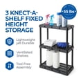 thumbnail image 2 of Gracious Living 3 Shelf Knect-A-Shelf Solid Light Duty Storage Unit 24 x 12 x 33", Black (2 Pack), 2 of 12