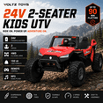 thumbnail image 2 of VOLTZ TOYS 2-Seater 24V Kids Ride On UTV - Realistic Off-Road Dune Buggy with EVA Tires, Spring Suspension, Remote Control & Music - Red, 2 of 8