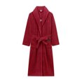 thumbnail image 3 of Tawop Robes D'éTé pour Femmes Pyjamas pour Femmes Pyjamas Longs Peignoir de Maison Uni Peignoir Mode Décontracté avec Poche Tenue d'Intérieur à Manches Longues Chemise de Nuit pour Femme Rouge TG, 3 of 3