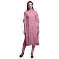 thumbnail image 1 of Bimba Printed Straight Kurtis For Women Button Down Mandarin Indian Tunic X-Large, 1 of 6