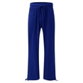 thumbnail image 4 of Timegard Womens Pants Plus Size Elastic High Waisted Drawstring Wide Leg Lightweight Casual Loose Trousers, 4 of 5