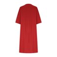 thumbnail image 4 of Fshaion Robe d'Été pour Femmes 2024 Grande Taille Robe Décontractée Col en V Manches 3/4 Couleur Unie Ample Robes en Coton Liquidation à Moins de 10!, 4 of 6