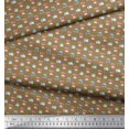 thumbnail image 3 of Soimoi Brown Cotton Voile Fabric Keyboard,Phone & Monitor Hardware Fabric Prints By Yard 56 Inch Wide, 3 of 3
