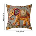 thumbnail image 2 of Aodebiao 1 Packs 3D Embossed Elephant Linen Pillow Cover Bohemian Style Decorative Cushion Case for Sofa Living Room Bedroom Throw Pillow Insert Not Included, 2 of 6