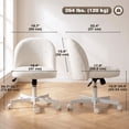thumbnail image 3 of HOMCOM Office Chair, Tilt Swivel Desk Chair, Adjustable Height, Cream White, 3 of 10