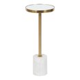 thumbnail image 1 of Kate and Laurel Hescott Table à Boisson Moderne Miroir, 10 x 10 x 24, Marbre Blanc et Or, Table d'Appoint Ronde Charmant avec Base en Marbre de Qualité Supérieure et Dessus de Table Miroir, 1 of 7
