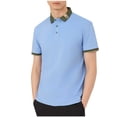 thumbnail image 3 of Sentmoon Mens Button down Short Sleeve Shirt Oversized Relaxed Turndown Collar Stretchy Hawaiian Trendy Tops Solid Color Clothes Active for Vacation L, 3 of 6