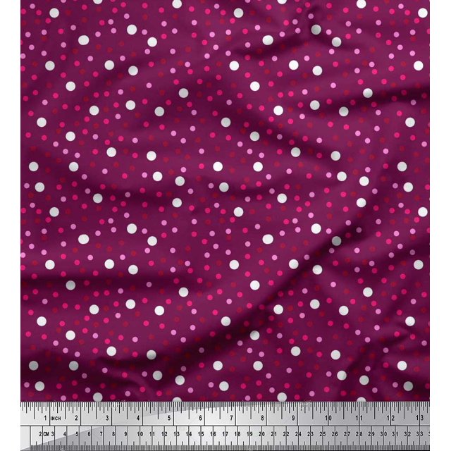 Soimoi Poly Georgette Fabric Dots Shirting Print Fabric by The Yard 52 Inch Wide
