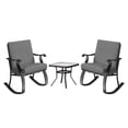 thumbnail image 1 of Four Seasons Courtyard Gramercy Steel 3 Piece Rocking Bistro Set, Gray, 1 of 8