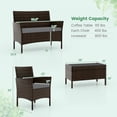 thumbnail image 3 of Gymax 4PCS Patio Rattan Conversation Furniture Set Outdoor w/ Grey Cushion, 3 of 9