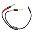 thumbnail image 1 of 3.5mm To Dual 1/4 Inch Sound Splitter Cable, Cotton Mesh Braiding Jacket 1/8 To Dual 1/4 Inch Cable Stereo To Mono Female To Male  For Phone For Mixer, 1 of 8