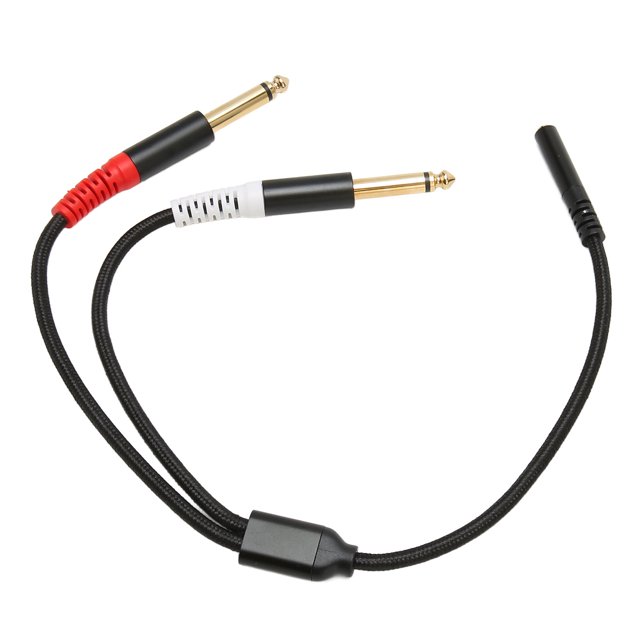3.5mm To Dual 1/4 Inch Sound Splitter Cable, Cotton Mesh Braiding Jacket 1/8 To Dual 1/4 Inch Cable Stereo To Mono Female To Male For Phone For Mixer