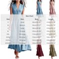 thumbnail image 3 of XiYing Robe d'Été, Robe Maxi Classique pour Femme à Col en V Sans Manches avec Emmanchures à Volants et Détail de Boutons à l'Avant pour les Vacances d'Été, M-TTG,, 3 of 7