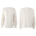 thumbnail image 5 of IROINID Women's Round Neckline Pullover Sweater Solid Color Comfy Mid-Length Long Sleeve Knit Sweater Coat, 5 of 5