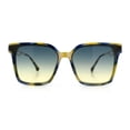 thumbnail image 4 of Womens Luxury Designer Inset Lens Metal Arm Horn Rim Plastic Fashion Sunglasses Yellow Blue Marble - Black Yellow, 4 of 7
