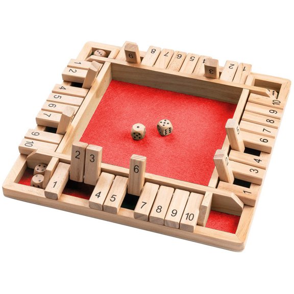 Fridja Shut The Box Wooden Mathematic Traditional Pub Board Dice Game Travel 4 Players Christmas Gift for Kids