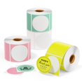 thumbnail image 1 of MUNBYN Étiquette Autocollante Thermique à Cercle de Couleur 2"x2", 3000 Étiquettes/4 Rouleaux, Étiquette Thermique Ronde Autocollante Directe, Autocollant Thermique pour Design de Logo DIY, Code QR, Étiquette de Nom, Inv, 1 of 7