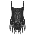 thumbnail image 2 of TSSOE Robe de Danse Latine à Franges et Sequins pour Filles Justaucorps Patinage Artistique Tango Rumba Samba Costume de Danse Noir 14, 2 of 7