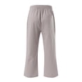 thumbnail image 5 of Fgnfyis Womens Pants High Waisted Wide Leg Fashion Drawstring Elastic Trousers Comfy Straight with Pockets Women Summer Pants Grey#2 S, 5 of 5