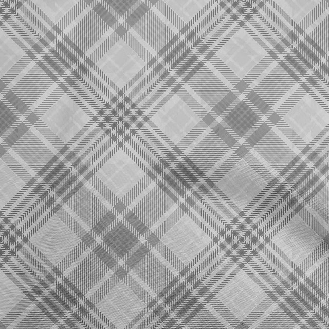 oneOone Cotton Silk Gray Fabric Check Craft Projects Decor Fabric Printed By The Yard 42 Inch Wide