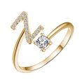 thumbnail image 1 of PVCS Bague Mode Exquise 26 Style Alphabet Anglais Lettre Bague en Cuivre, 1 of 1