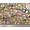 thumbnail image 3 of Soimoi Rayon Fabric Leaves,Floral & Hummingbird Bird Print Fabric by Yard 42 Inch Wide, 3 of 3