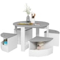 thumbnail image 1 of Qaba 5 Piece Kids Table and Chair Set with Storage for Kids Room, Grey, 1 of 10