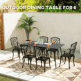 thumbnail image 4 of Outsunny Table à Manger Rectangulaire pour Patio pour 6 Personnes, Table d'Extérieur, Gris, 4 of 10