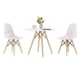 thumbnail image 1 of Table Eiffel Heavenly Collection - Base naturelle (39") avec deux chaises en bois blanc, 1 of 7