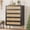 Black, variant on GloryStar 44" Tall Rattan Dresser with 5 Drawers, Modern Farmhouse Narrow Chest, Wooden Vertical Storage Cabinet with Metal Accents for Bedroom, Closet