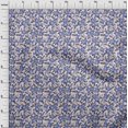 thumbnail image 4 of oneOone Velvet Medium Blue Fabric Floral Retro Craft Projects Decor Fabric Printed By The Yard 58 Inch Wide, 4 of 5
