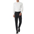 thumbnail image 2 of INSPIRE CHIC Men's Plaid Slim Fit Flat Front Dress Pants with Pockets 32 Black, 2 of 7