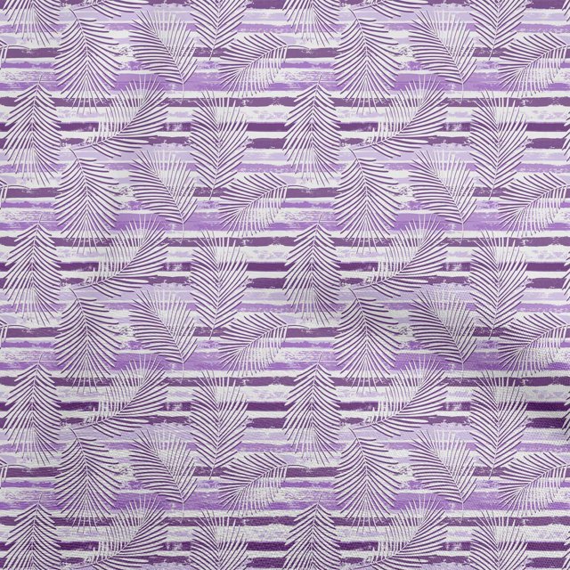 oneOone Rayon Purple Fabric Tropical Leaf Sewing Material Print Fabric By The Yard 56 Inch Wide