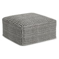 thumbnail image 3 of Safford Pouf d'Extérieur/intérieur de 20 Pouces de Large en Polyester Recyclé Noir/blanc et Assemblé, 3 of 7