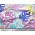 thumbnail image 2 of Soimoi Pink Modal Satin Fabric Tropical Leaves Print Fabric by the Yard 42 Inch Wide, 2 of 5
