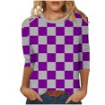 thumbnail image 2 of T-shirt Imprimé Chic pour Femme, Blouse Décontractée Tendance, Tissu Polyester Doux, Col Rond à Manches 3/4, Conçu pour un Usage Quotidien Polyvalent, 2 of 9