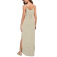 thumbnail image 4 of Robes d'Été pour Femmes Mode Femmes Décontractées à Col en V Robes Unies d'Été Robe Sans Manches à Enfiler Robes de Soirée pour Femmes Élégantes et Chic en Liquidation, 4 of 6
