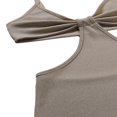 thumbnail image 4 of Women Dress Solid Color Hollow Backless Tight Suspender Long Dress, 4 of 6