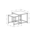 thumbnail image 2 of Monarch Specialties Nesting Table, Set Of 2, Side, End, Metal, Accent, Living Room, Bedroom, Brown Tile, Brown Metal, Transitional, 2 of 4