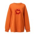 thumbnail image 3 of 2023 Chandail à Capuchon Surdimensionné pour Femmes Mode Automne Imprimé Blouse Ample à Manches Longues Col Rond Chandail Décontracté Hauts Chandail en Molleton Costumes Halloween/noël 50 % de Rabais Liquidation, 3 of 3