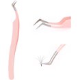 thumbnail image 1 of Pinces à Cils pour Extensions, Pinces à Cils à Embout en Fibre, Pinces Professionnelles pour Extensions de Cils, Pinces pour les Fans de Volume et l'Isolation, et pour Ramasser des Cils Simples, Pinces à Cils Volume Rose, 1 of 7