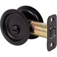 thumbnail image 1 of Round Pocket Door Lock, Privacy (Bed/Bath) Latch, 2-3/8" Backset, RCL, Matte Black by Stone Harbor Hardware, 1 of 5