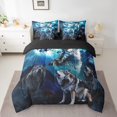 thumbnail image 2 of YST Howling Wolf Comforter Set, Wild Animals Starry Sky Galaxy Bed Set, 7-Piece, Full, Night Blue Moon, 2 of 5