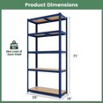 thumbnail image 3 of Costway Unité de Rayonnage de Garage Ajustable 3 Pcs 5 Niveaux avec Charge Max 2000 lbs pour Entrepôt Bleu, 3 of 9
