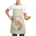 thumbnail image 4 of WIFKLSIIPG English Letter Rose Series Linen Apron for Adults and Children's Kitchen Fouling Apron, 4 of 5